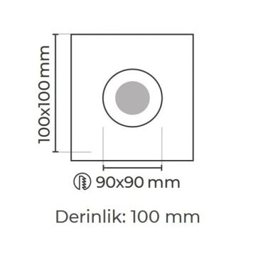 MOLLED MOL4163M 12 Watt Siyah-Platin Sıva Altı Kare LED Spot (SAMSUNG/OSRAM/PHILIPS LED & EAGLERISE/PHILIPS/LIFUD Driver)
