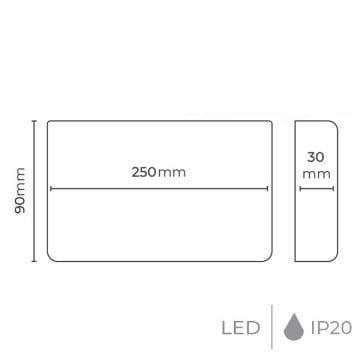 MOLLED MOL8019 2x6 Watt Siyah/Beyaz Kasa Çift Yönlü LED Aplik (Metal Gövde)