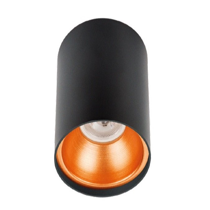 inoled 9237-01 8x10 cm Siyah-Bakır Sıva Üstü Silindir Spot Kasası - GU10 Duylu - Metal