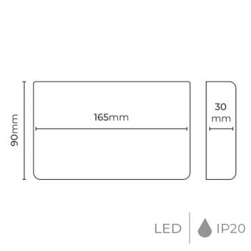 MOLLED MOL8018 2x5 Watt Siyah/Beyaz Kasa Çift Yönlü LED Aplik (Metal Gövde)
