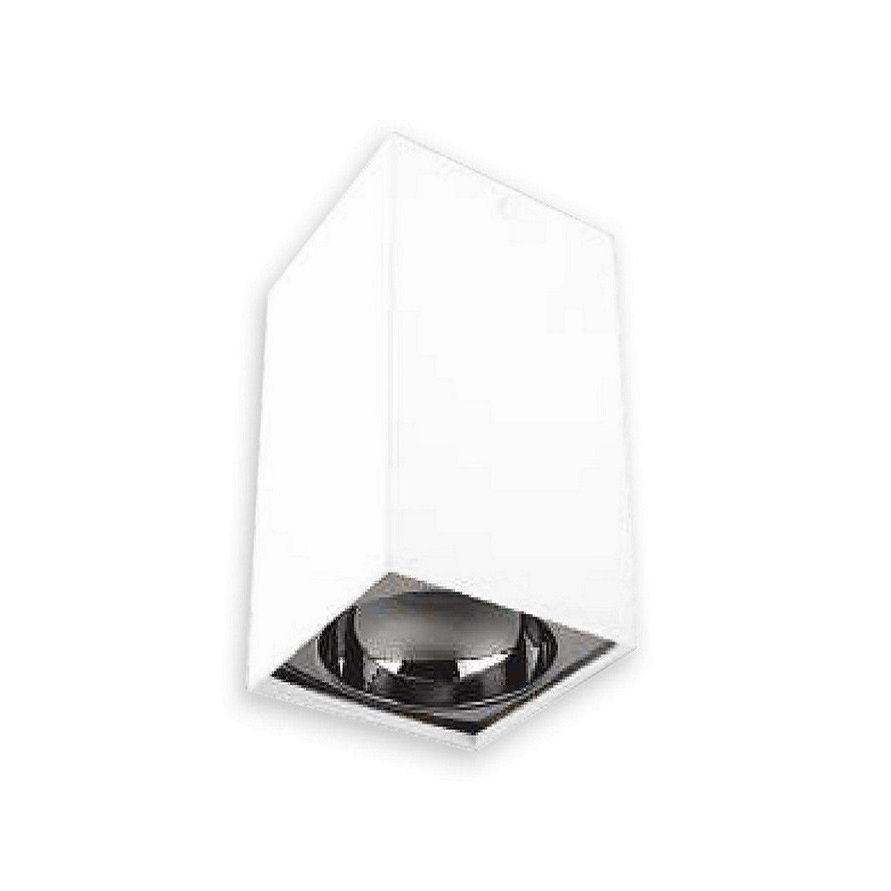 inoled 9246-05 6x6x10 cm Beyaz-Platin Sıva Üstü Spot Kasası - GU10 Duylu - Metal