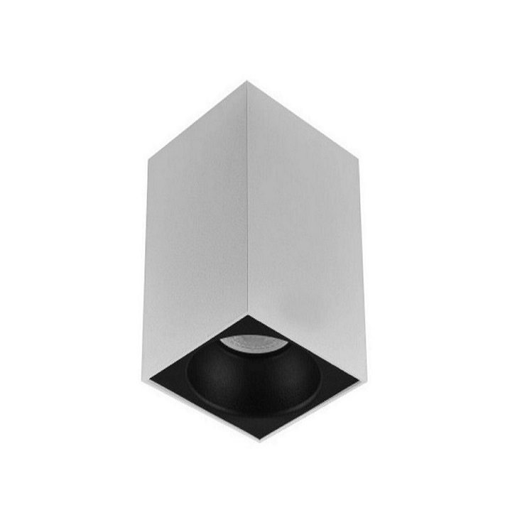 inoled 9246-02 6x6x10 cm Beyaz-Siyah Sıva Üstü Spot Kasası - GU10 Duylu - Metal