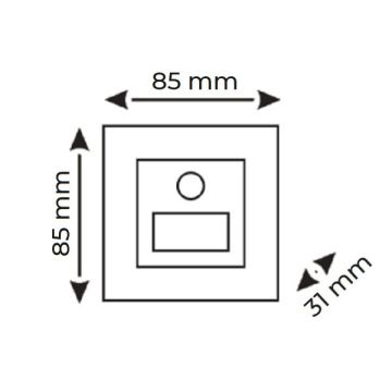 HELIOS HS 6023 3 Watt Beyaz Sıva Altı Kare Sensörlü LED Merdiven Armatürü - Metal Gövde