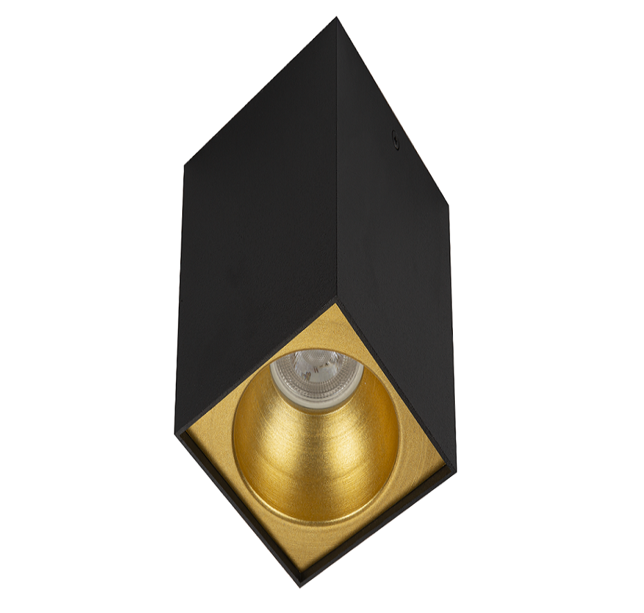 8x8x14 cm Siyah-Gold Sıva Üstü Spot