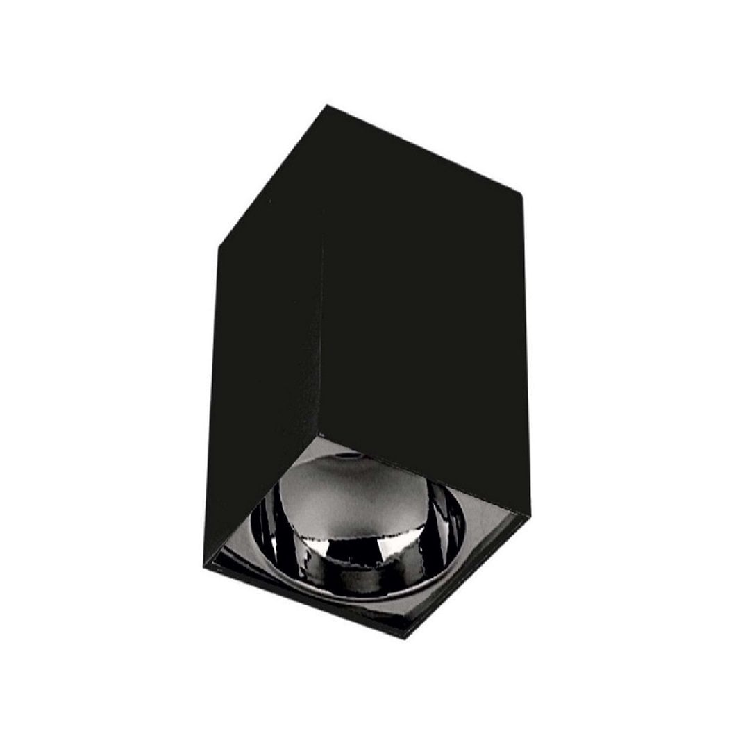 inoled 9245-05 6x6x10 cm Siyah-Platin Sıva Üstü Spot Kasası - GU10 Duylu - Metal