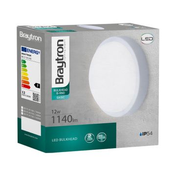 Braytron BC17-01100 12 Watt Beyaz Kasa Yuvarlak Dış Mekan LED Aplik - Gün Işığı (3000K)