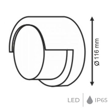 K2 GLOBAL KDA714 12 Watt Yuvarlak Dış Mekan LED Aplik (ABS Plastik)