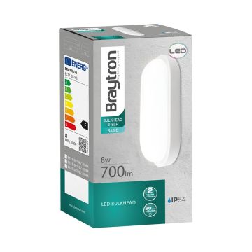 Braytron BC17-00700 8 Watt Beyaz Kasa Elips Dış Mekan LED Aplik - Gün Işığı (3000K)