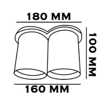 İkili Sıva Üstü Halkalı Silindir Spot