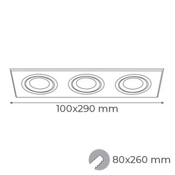 goldX ZE618-BK Siyah-Krom Üçlü Spot Kasası