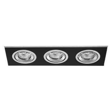 goldX ZE618-BK Siyah-Krom Üçlü Spot Kasası