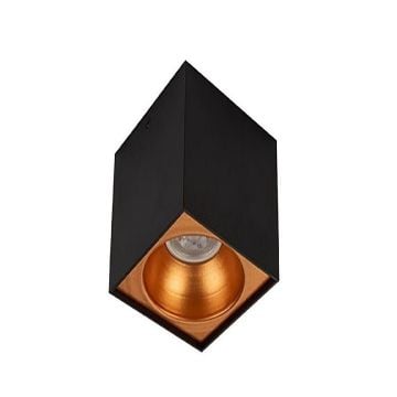 inoled 9245-01 6x6x10 cm Siyah-Bakır Sıva Üstü Spot Kasası - GU10 Duylu - Metal