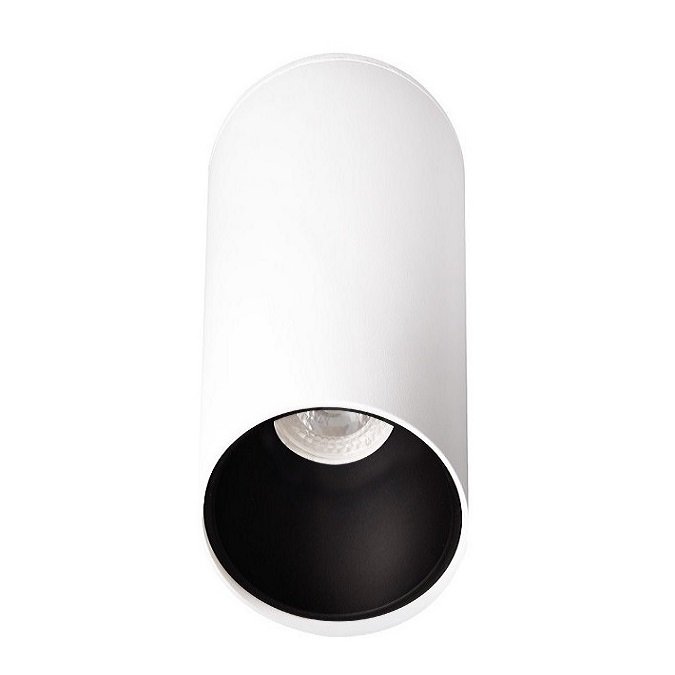 inoled 9234-02 6x10 cm Beyaz-Siyah Sıva Üstü Silindir Spot Kasası - GU10 Duylu - Metal