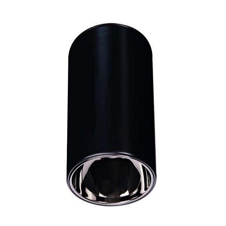 inoled 9233-05 6x10 cm Siyah-Platin Sıva Üstü Silindir Spot Kasası - GU10 Duylu - Metal