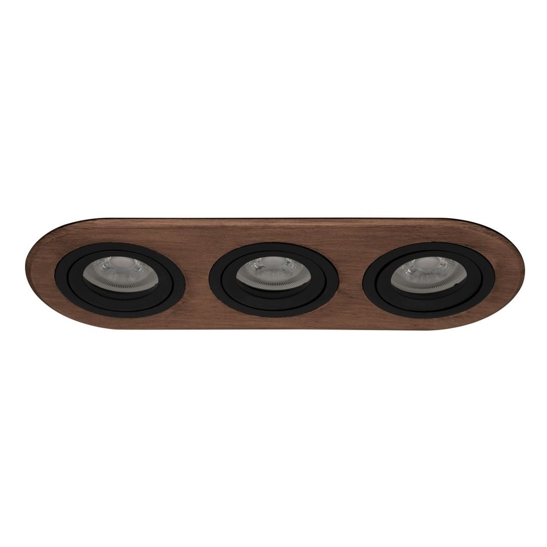 goldX ZE809-BE Bakır Eskitme Üçlü Oval Spot Kasası