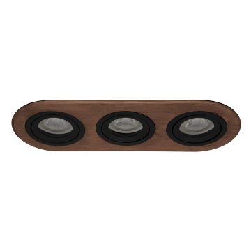 goldX ZE809-BE Bakır Eskitme Üçlü Oval Spot Kasası