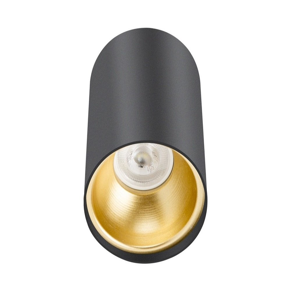 inoled 9233-04 6x10 cm Siyah-Gold Sıva Üstü Silindir Spot Kasası - GU10 Duylu - Metal