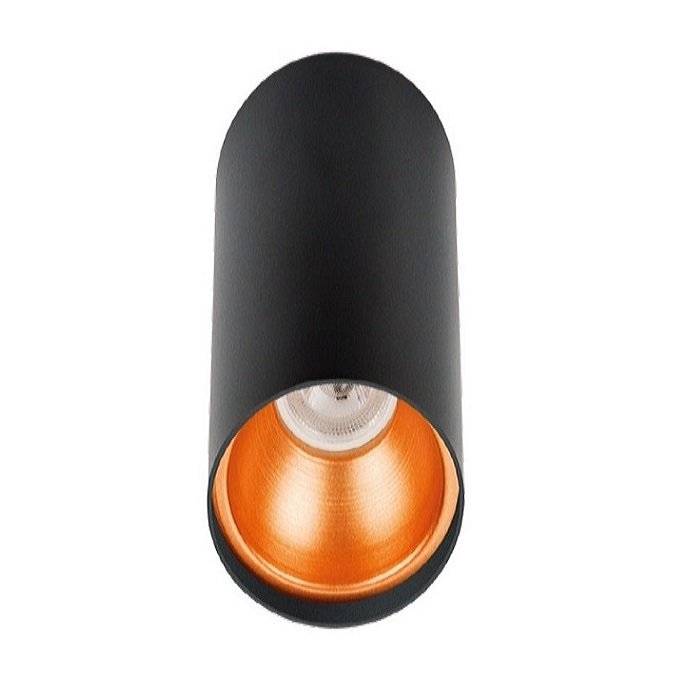 inoled 9233-01 6x10 cm Siyah-Bakır Sıva Üstü Silindir Spot Kasası - GU10 Duylu - Metal