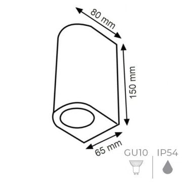 K2 GLOBAL KSL099 Beyaz Çift Yönlü Dış Mekan Aplik (ABS Plastik)