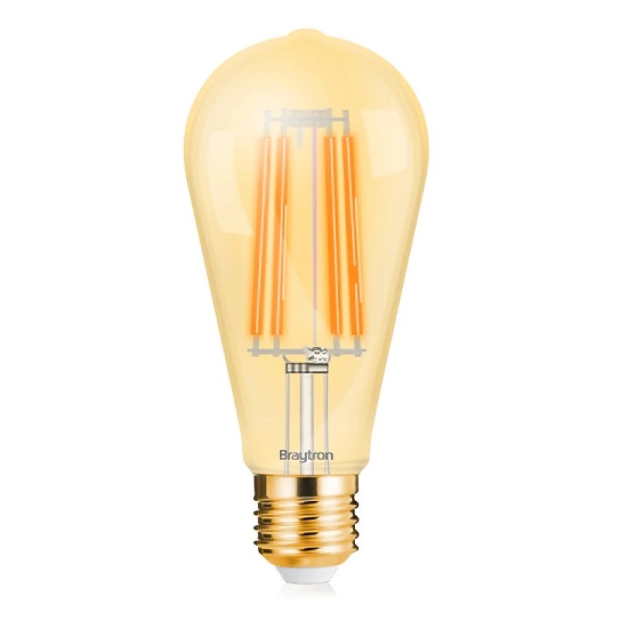 Braytron BB46-00620 6 Watt ST64 LED Rustik Armut Ampul - Amber (2200K)