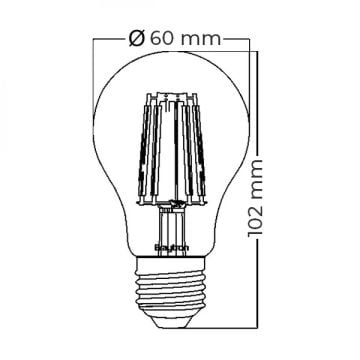 Braytron BA38-00720 4 Watt Şeffaf Camlı A60 LED Rustik Ampul - Gün Işığı (3000K)