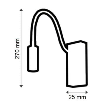 K2 GLOBAL KSL17612 Watt Siyah Yatak Başı LED Aplik