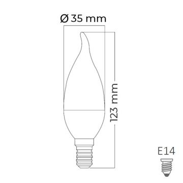 Braytron BA35-30413 4 Watt LED Kıvrık Mum Ampul - Beyaz Işık (6500K)