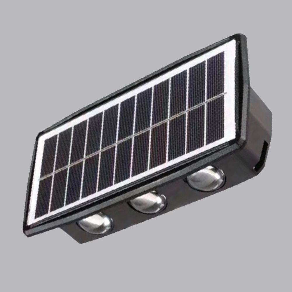 K2 GLOBAL KBA785 30 Watt Siyah Solar Duvar Apliği - 3 Işık Renkli (Beyaz + Ilık Beyaz + Gün Işığı)