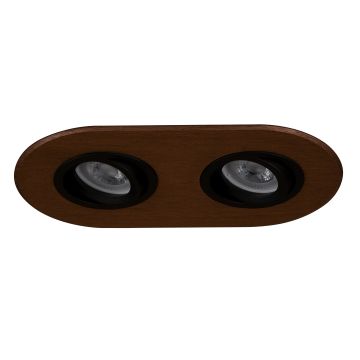 goldX ZE1001-16 Bakır Eskitme Sıva Altı İkili Oval Spot Kasası