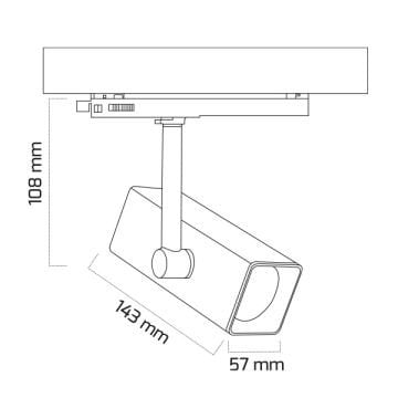 GOYA GY 3647 Siyah/Beyaz Kasa 14 Watt Trifaze Ray Spot