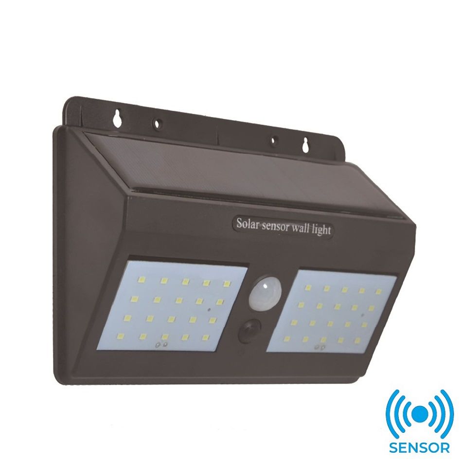 K2 GLOBAL KBA750 30 Watt Hareket Sensörlü Solar Duvar Apliği - Beyaz Işık (6500K)