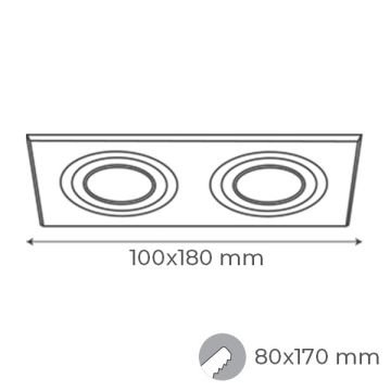 goldX ZE617-WH Beyaz-Krom İkili Spot Kasası