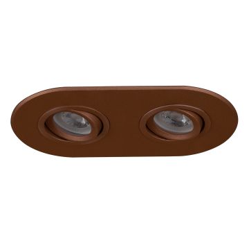 goldX ZE1001-14 Bakır Sıva Altı İkili Oval Spot Kasası