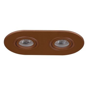 goldX ZE1001-14 Bakır Sıva Altı İkili Oval Spot Kasası