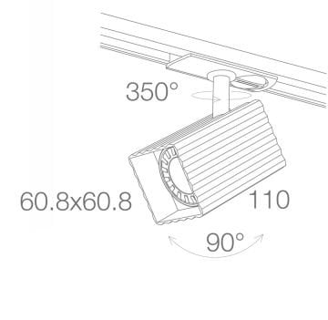 JUPITER JR082 S Siyah Ray Spot Kasası (GU10 Duylu)