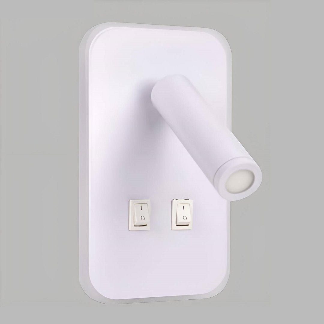 YCL YDA 900B 3+6 Watt Beyaz Kasa LED Okuma Apliği / Yatak Başı LED Aplik - Ilık Beyaz (4000K)