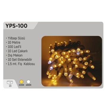 YCL YPS 100 10 Metre İç Mekan LED Süsleme Işığı - 100 Ledli - 10 Flaşörlü