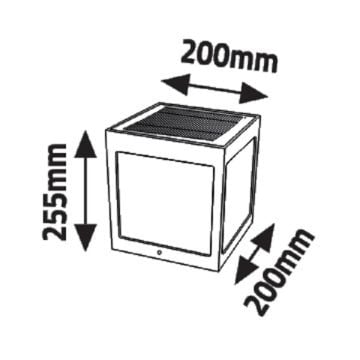 K2 GLOBAL KBA782 90 Watt Solar Set Üstü Küp Aplik (ABS Plastik)