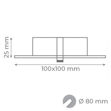 goldX ZE818-BE 12 Watt Bakır Eskitme Sıva Altı Kare LED Spot (SAMSUNG LED & EAGLERISE Driver)