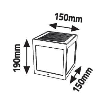 K2 GLOBAL KBA781 60 Watt Solar Set Üstü Küp Aplik (ABS Plastik)