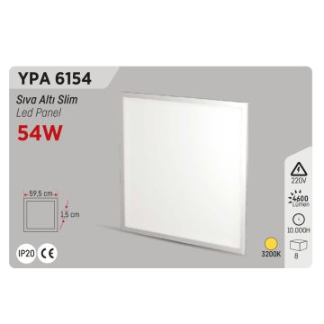 YCL YPA 6154 54 Watt Sıva Altı 60x60 Slim LED Panel