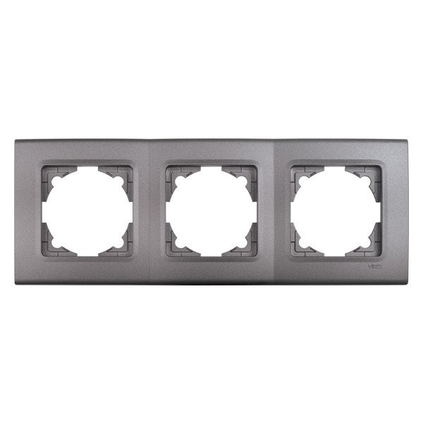 VİKO Linnera Life 90482003 Üçlü Yatay Çerçeve [Granit Grisi]