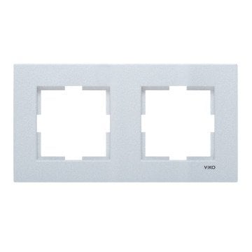 VİKO Novella 92190602 İkili Yatay Çerçeve [Gümüş]
