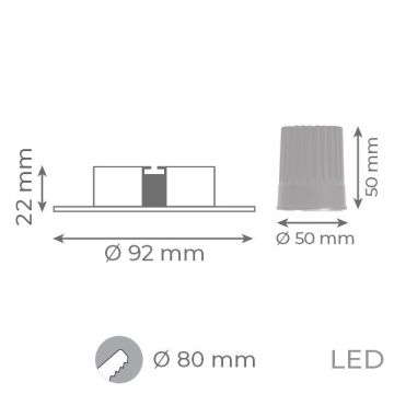 goldX ZE773-BRE 12 Watt Bronz Eskitme Sıva Altı Yuvarlak LED Spot (SAMSUNG LED & EAGLERISE Driver)