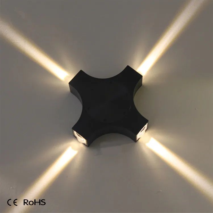 K2 GLOBAL KDA754 4 Watt Siyah Dört Yönlü Dış Mekan LED Aplik - Gün Işığı (3000K) - ABS Plastik