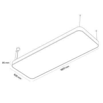 GOYA GY 8119-60x180 Siyah/Beyaz Kasa 288 Watt 60x180 cm Dikdörtgen Lineer Sarkıt Armatür