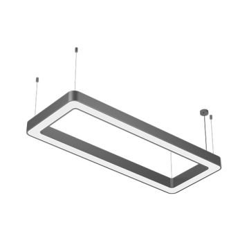 GOYA GY 8118-60x150 Siyah/Beyaz Kasa 87 Watt 60x150 cm Dikdörtgen Halka Lineer Sarkıt Armatür