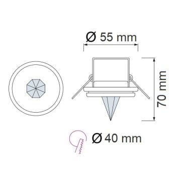 HOROZ 016-001-0001 1 Watt Mat Krom Elmas Mini LED Spot - Yeşil
