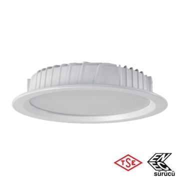 inoled 3712-01 28 Watt TSE Sertifikalı Sıva Altı Downlight Armatür - Beyaz Işık (6500K)