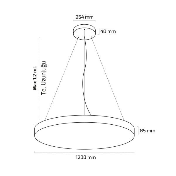 GOYA GY 8113-120 Siyah/Beyaz Kasa 153 Watt 120 cm Davul Sıva Üstü Lineer Armatür